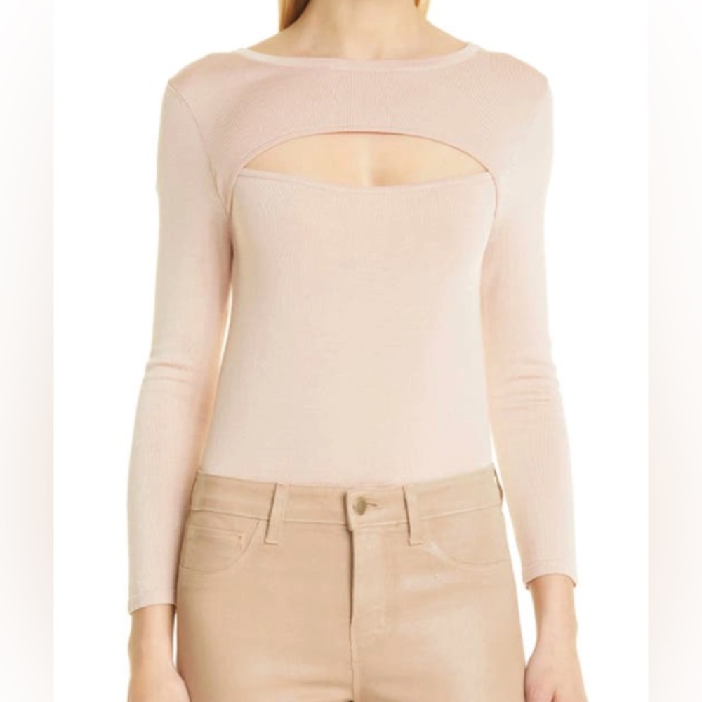 NWT L'AGENCE Jocelyn Cutout Sweater, Petal Color, Size Small